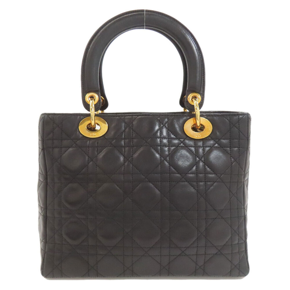Dior handbag Cannage Lady Christian calfskin 2way  Black quilted